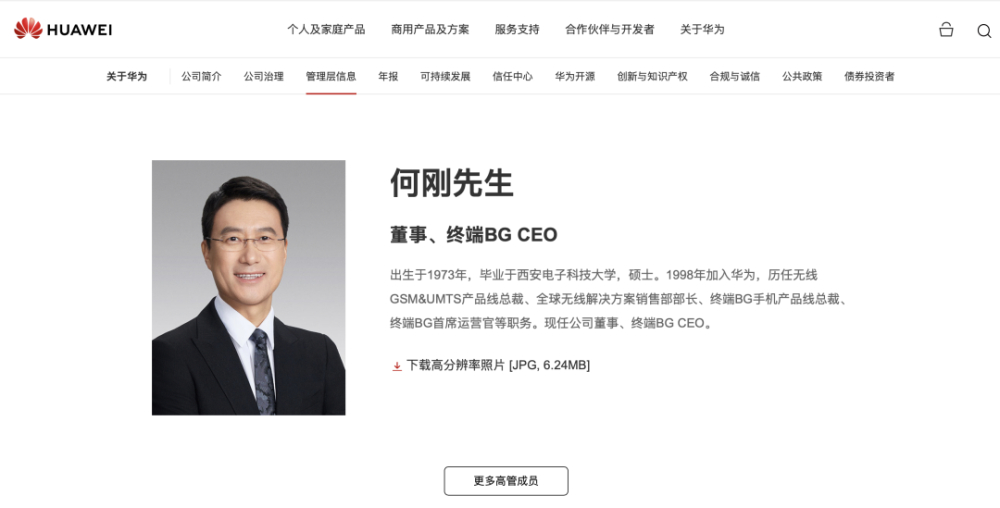 何刚出任华为第17位董事兼终端BG CEO 董事会终端线占两席 终端收入占总收入近四成