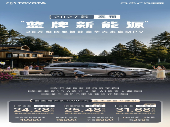 24.28万起！新款丰田赛那上市