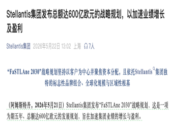 投资600亿欧元！Stellantis公布五年战略规划